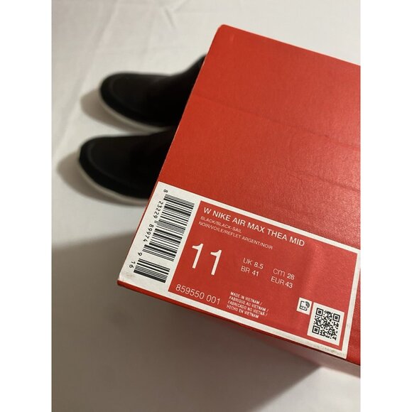 New Women’s Size 11 - Nike Air Max Thea Mid Black Sail 859550 001 - Picture 9 of 9